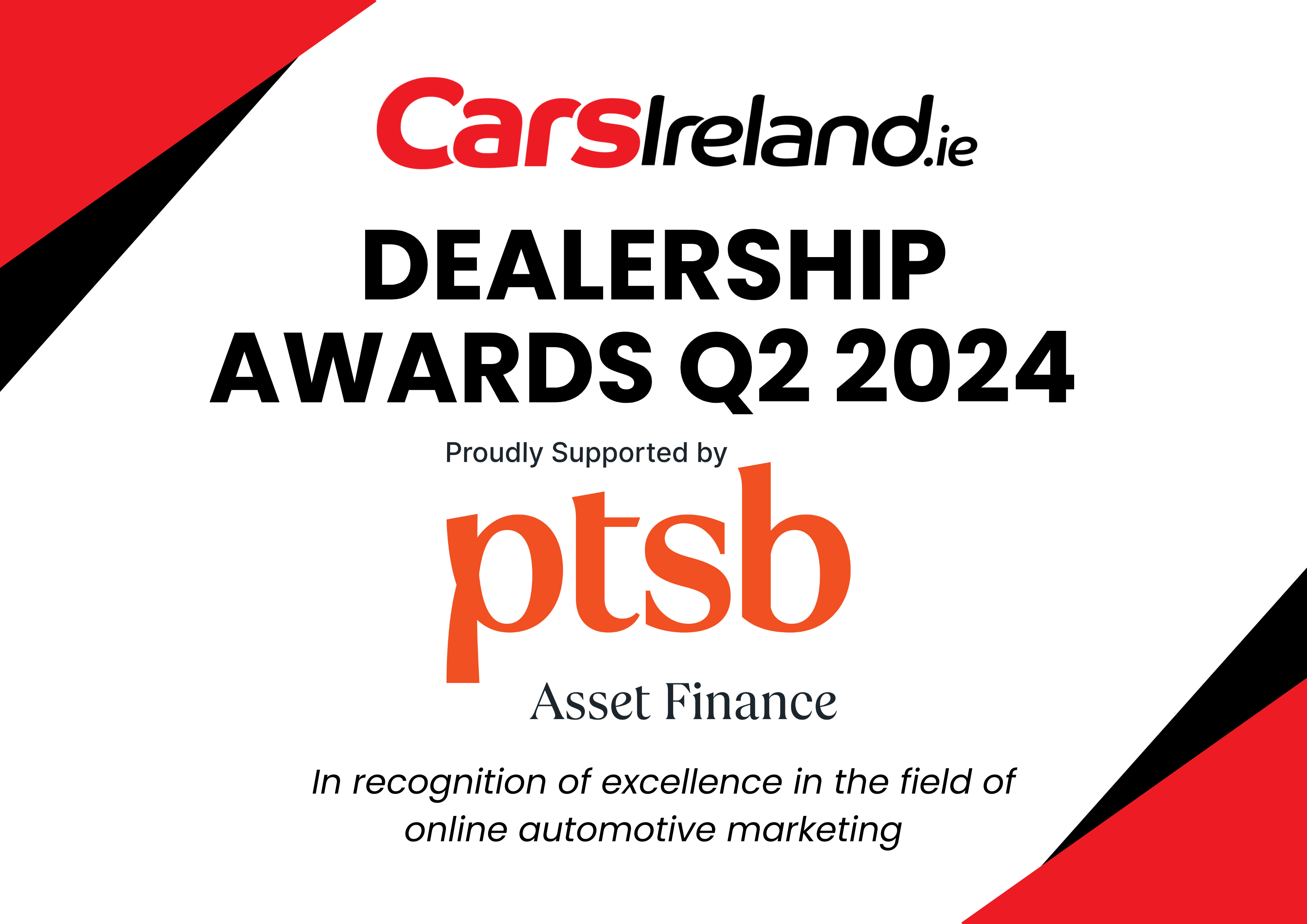 CarsIreland Dealer Awards Q2 Winners 2024